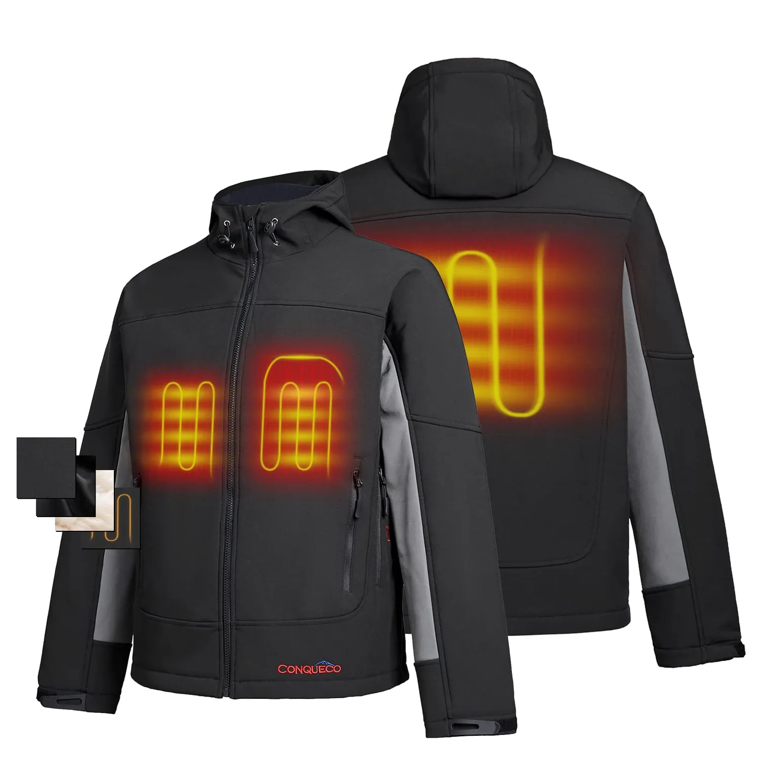 Conqueco giacca riscaldata uomo impermeabile 10000mAh