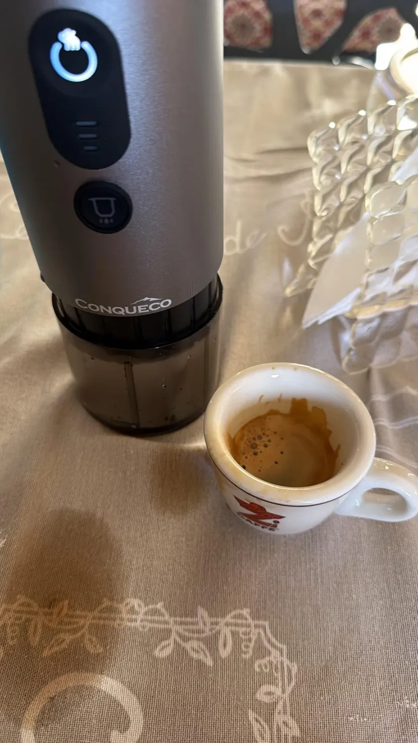 Conqueco macchina caffè espresso portatile 80 ml alluminio 15 bar