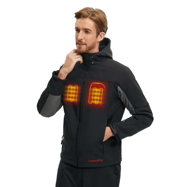 Conqueco giacca riscaldata uomo impermeabile 10000mAh