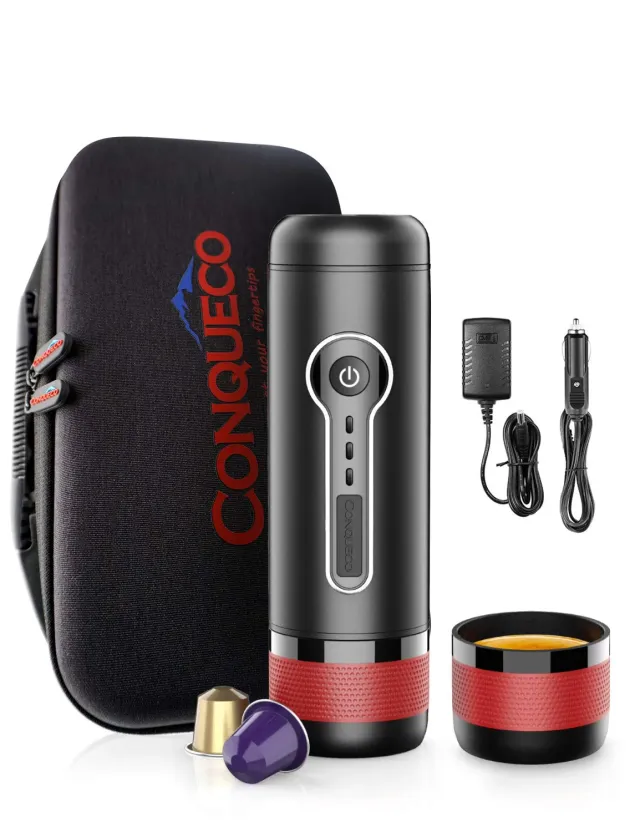 Conqueco 12V macchina espresso portatile 15 bar con borsa