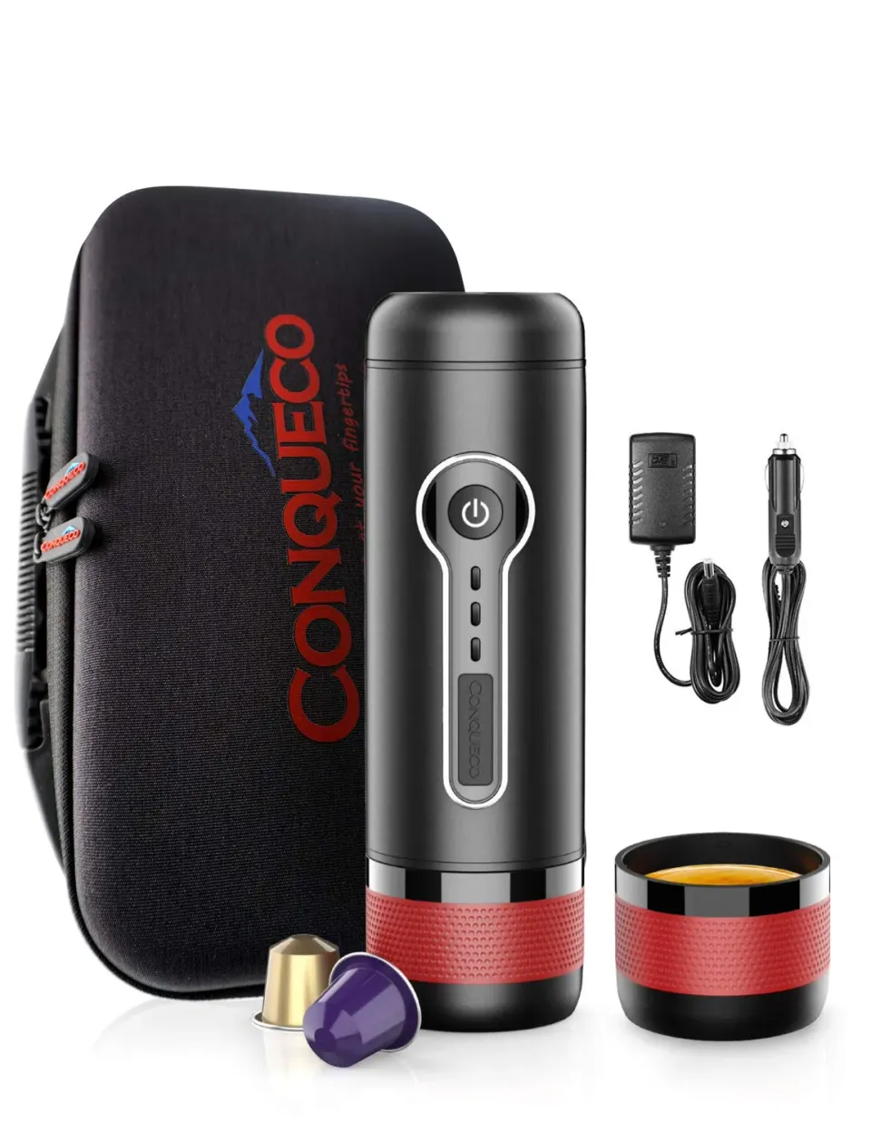 Conqueco 12V macchina espresso portatile 15 bar con borsa