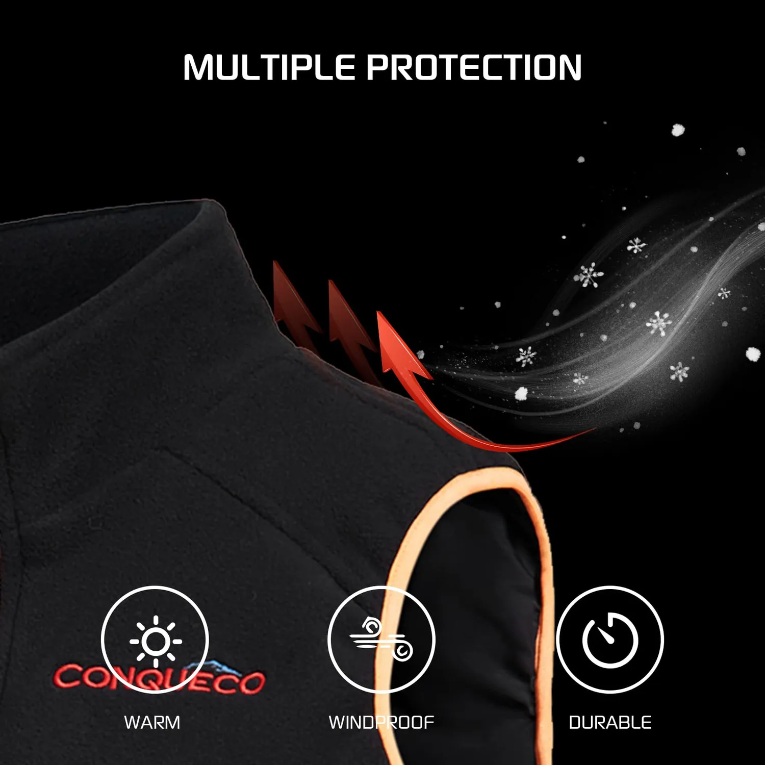 Conqueco gilet riscaldato donna softshell 3 zone batteria