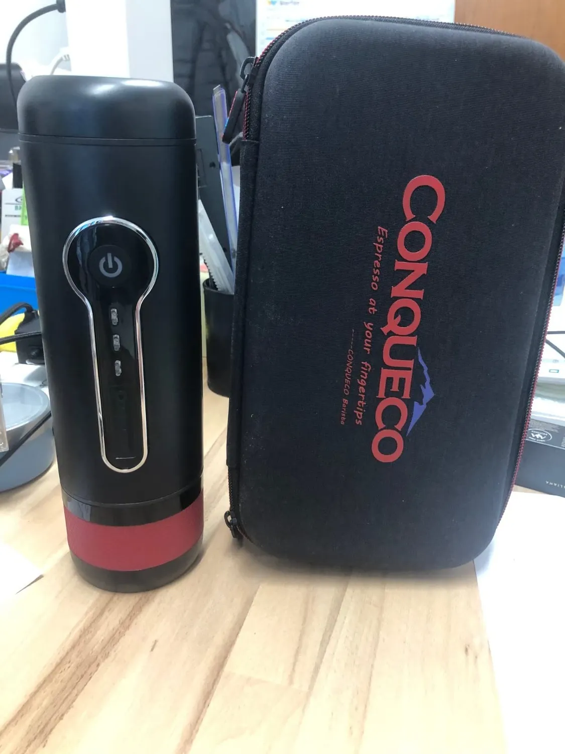 Conqueco 12V macchina espresso portatile 15 bar con borsa