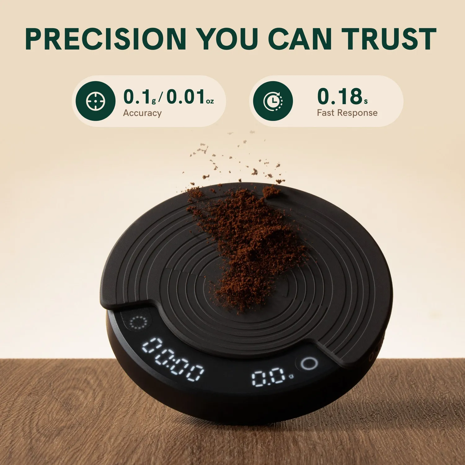 OutIn Claro bilancia caffè precisione 0,1 g ricaricabile