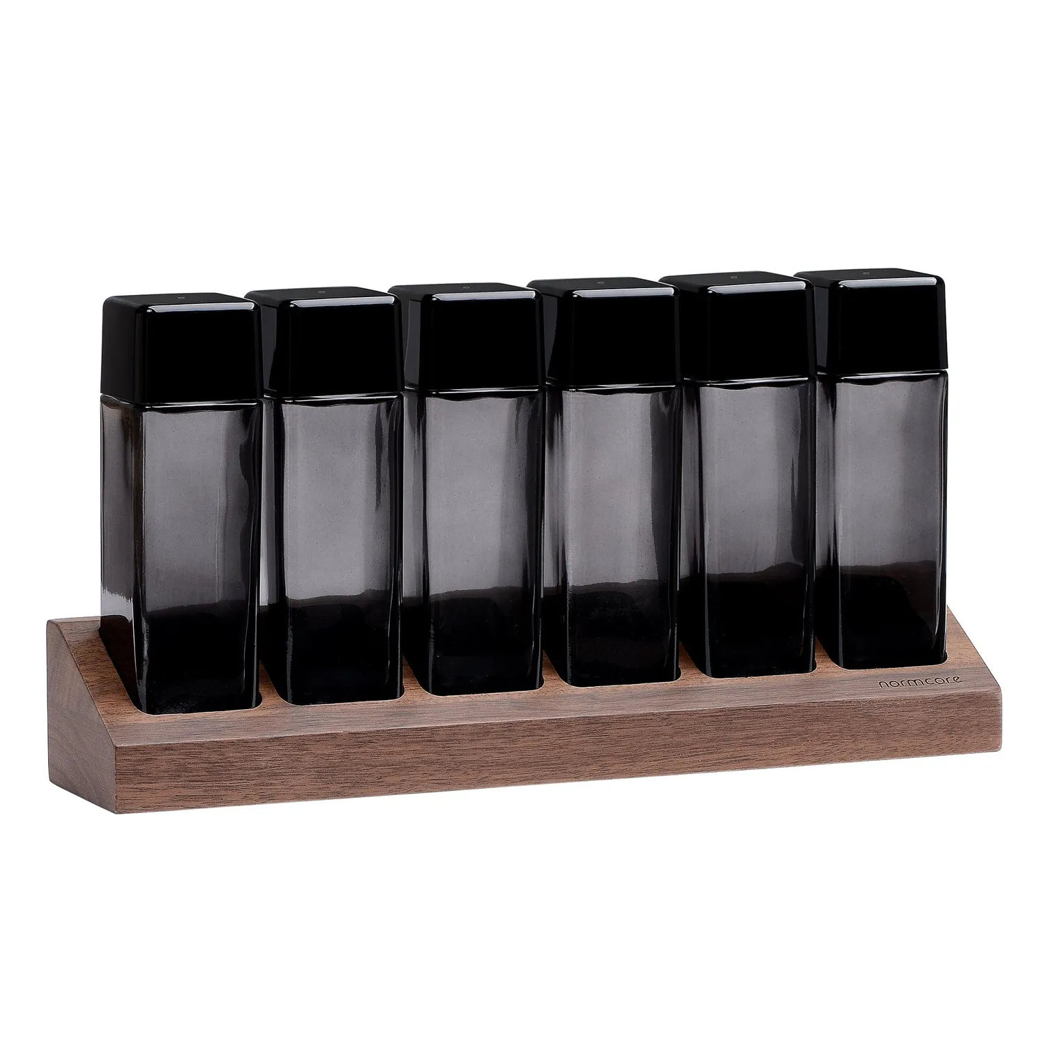 Normcore provette caffè vetro 6 pezzi con stand noce