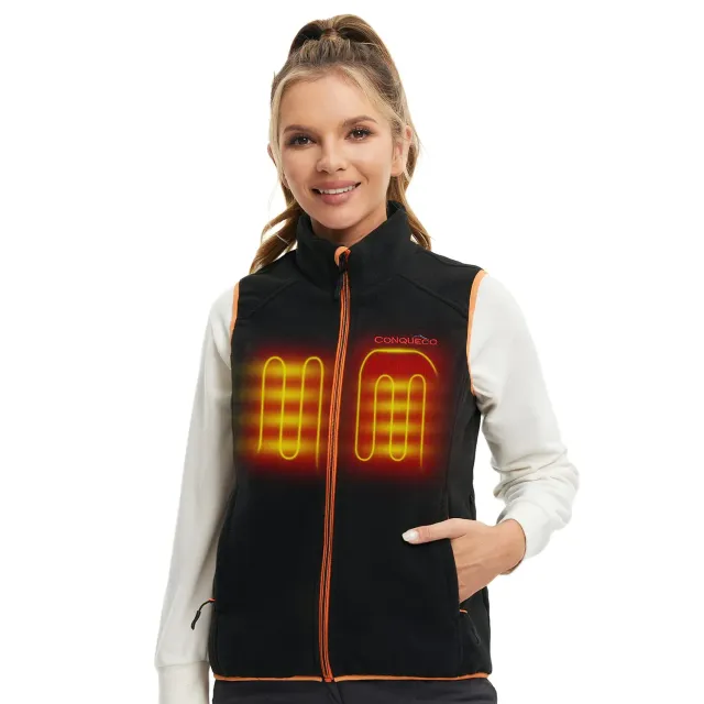 Conqueco gilet riscaldato donna softshell 3 zone batteria