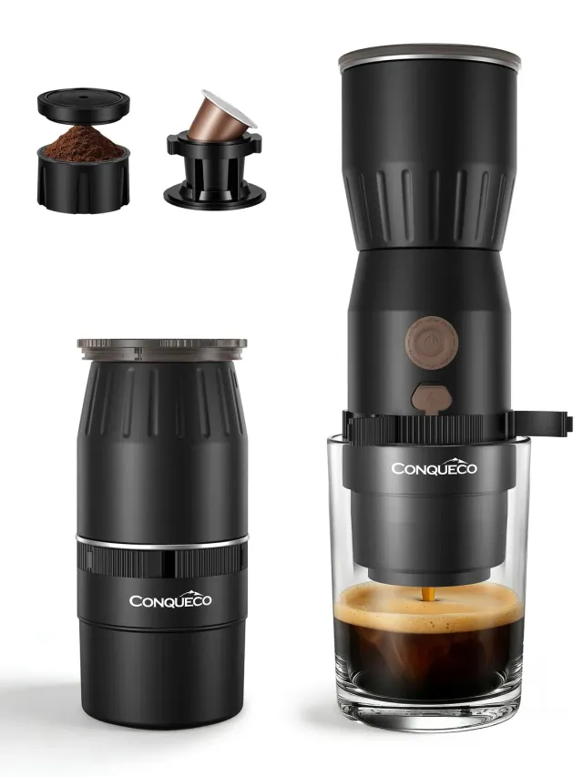 Conqueco 2in1 macchina caffè portatile 160 ml