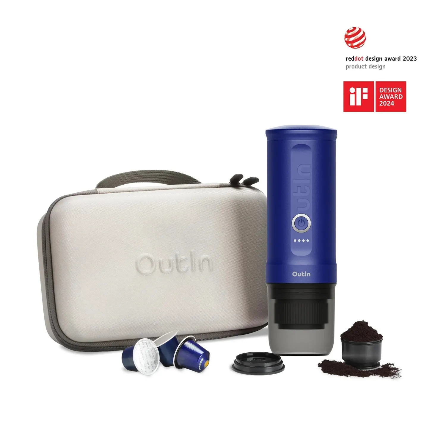 Outin Nano Set Macchina Espresso Portatile Blu Oceano