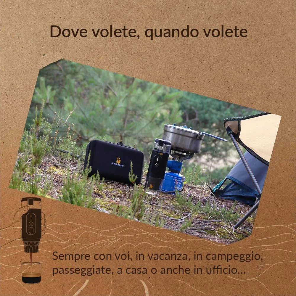Handpresso E-Presso+ macchina caffè batteria 110 ml valigetta