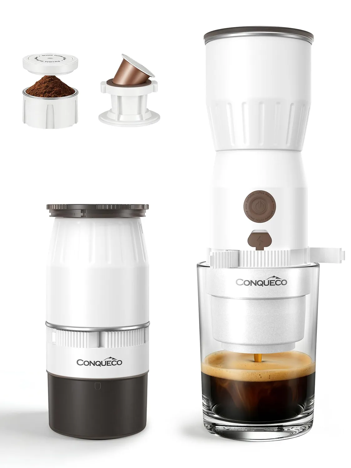 Conqueco 2in1 macchina caffè portatile 160 ml