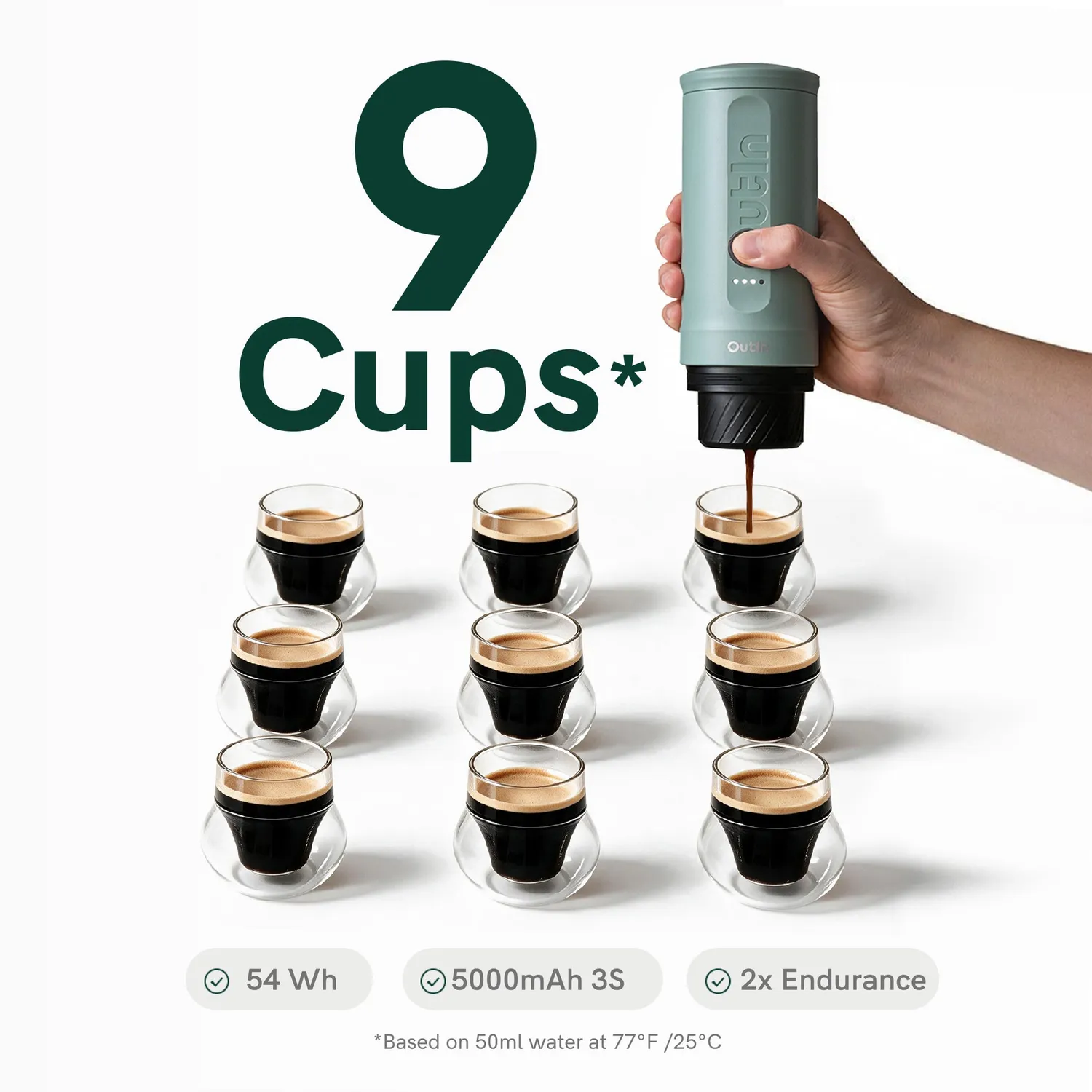 OUTIN Nano 2 macchina espresso portatile a batteria 85 ml
